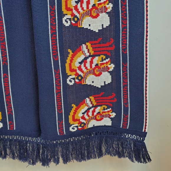 Cuauhtemoc Aztec Poncho Shrug Fringe OSFM Woven Knit Acrylic Tie Front Beautiful - Picture 8 of 11